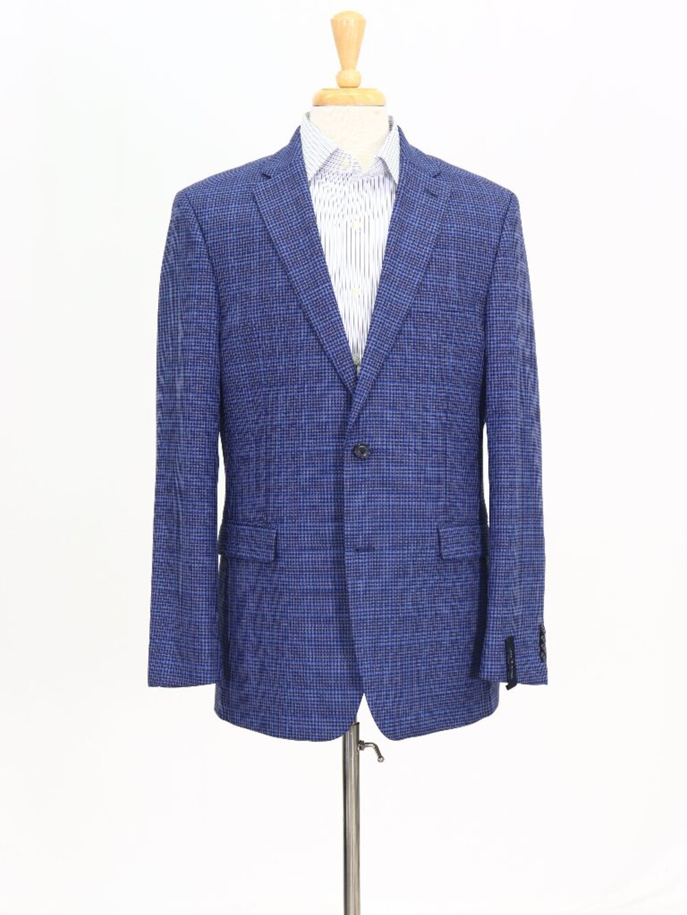 Tommy Hilfiger 42L Blue Blazer Sport Coat Jacket 2-Button Check W740